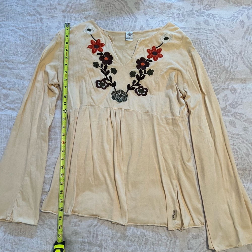 Embroidered Cream Top by Prana